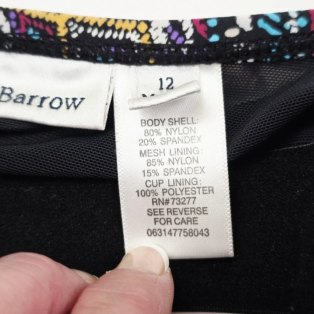 Croft & Barrow‎ Swimsuit Women's 12 Multicolor Geometric Tank One Piece Ruched